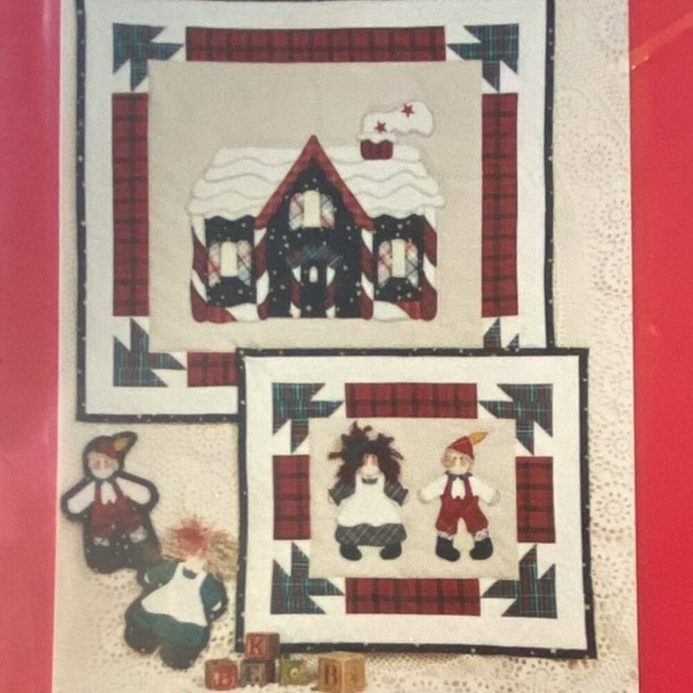 Fiber Mosaics Pattern Gingerbread World Uncut Vintage Craft Wall Quilt Ornament